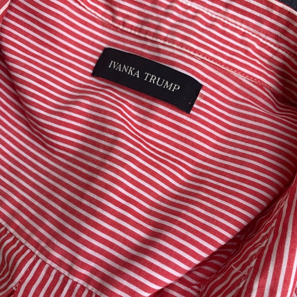 Red & white casual tie-front shirt - Picture 3 of 3